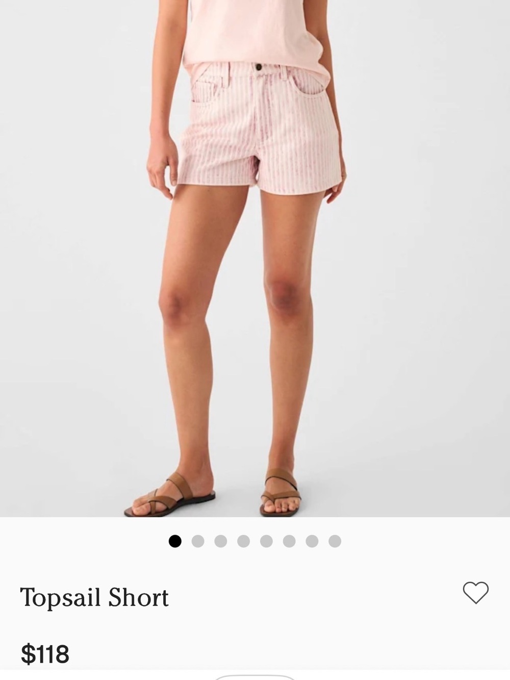 Faherty Pink Striped Topsail Jean Shorts
